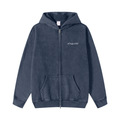 Snow Washed Zip-Through Fleece Hoodie