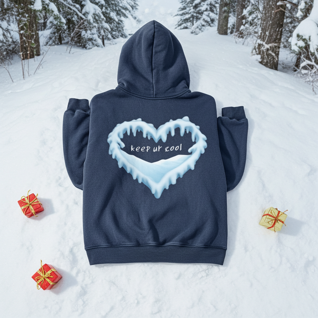 Snow Washed Zip-Through Fleece Hoodie