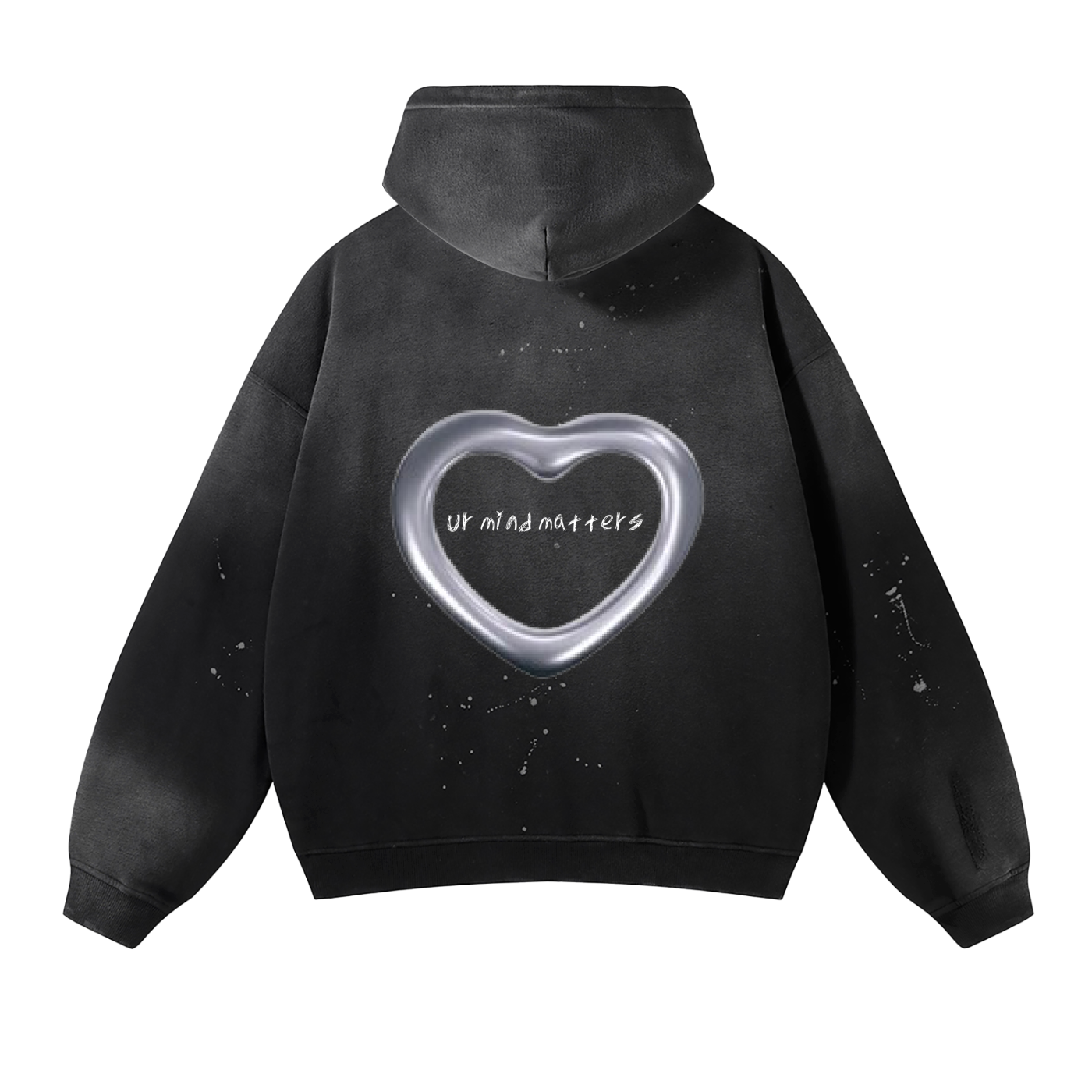 Vintage Washed Frayed Fleece Hoodie